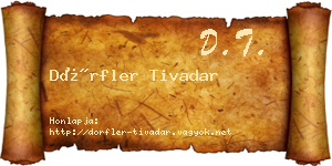 Dörfler Tivadar névjegykártya
