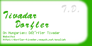 tivadar dorfler business card